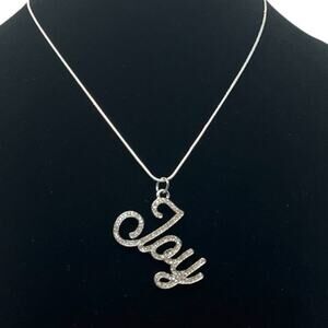 Calvin Klein Silver “Joy” Script Pendant Necklace – New with Tags
